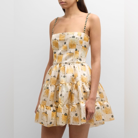 Agua by Agua Bendita Lima Bisuteria Mini Dress Hand-Embroidered - Picture 6 of 12